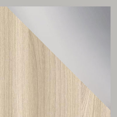 Ясень шимо светлый / Зеркало / Серебро, алюминий