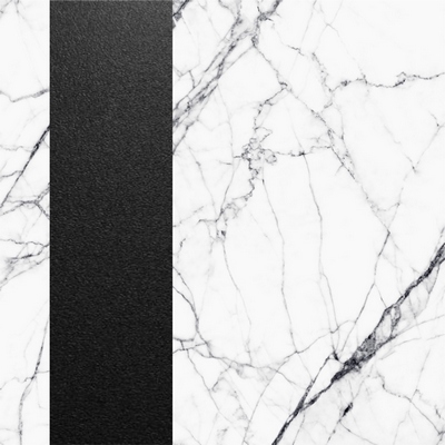 Белый мрамор / Черный, металл