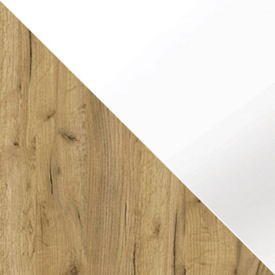 Дуб золотистый / Белый глянец