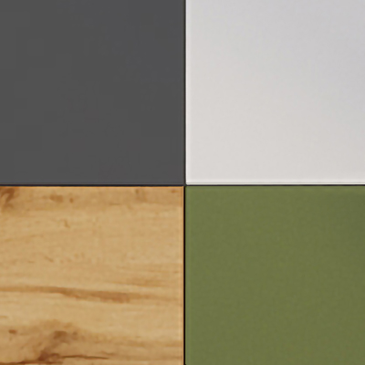 Белый шелк / Темно-серый / Дуб Вотан / Олива