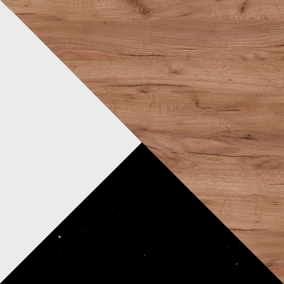 Белый / Крафт / столешница Черный янтарь