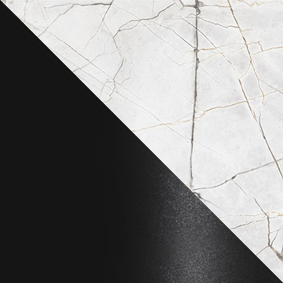 Оникс белый мрамор / Черный матовый, металл
