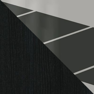 Стекло Белое, Рисунок Черный / ЛДСП Черная