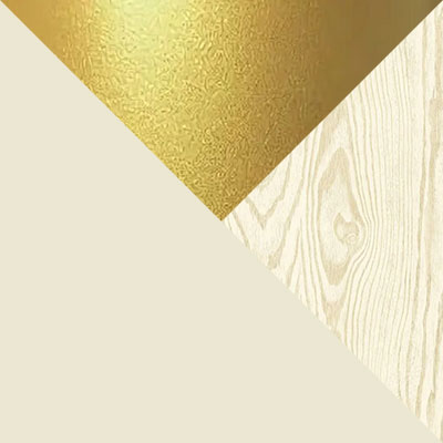 Слоновая кость, массив бука / Золото, шпон ясеня